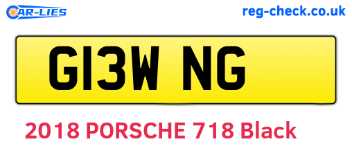 G13WNG are the vehicle registration plates.