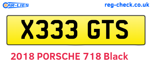 X333GTS are the vehicle registration plates.