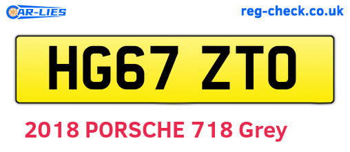 HG67ZTO are the vehicle registration plates.
