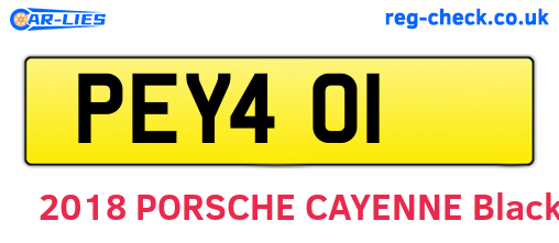 PEY401 are the vehicle registration plates.