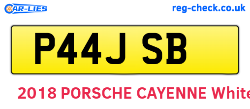 P44JSB are the vehicle registration plates.