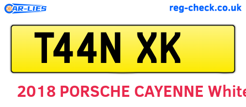 T44NXK are the vehicle registration plates.