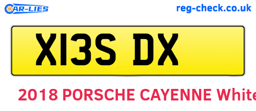 X13SDX are the vehicle registration plates.