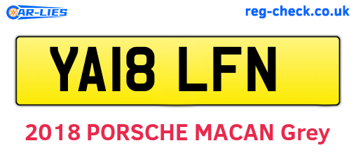 YA18LFN are the vehicle registration plates.