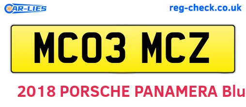 MC03MCZ are the vehicle registration plates.