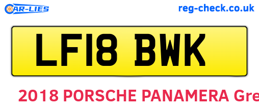 LF18BWK are the vehicle registration plates.