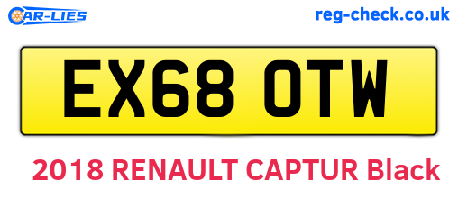 EX68OTW are the vehicle registration plates.