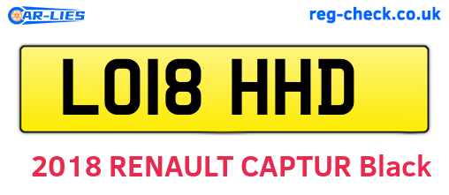 LO18HHD are the vehicle registration plates.