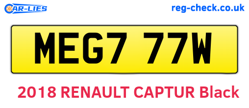 MEG777W are the vehicle registration plates.