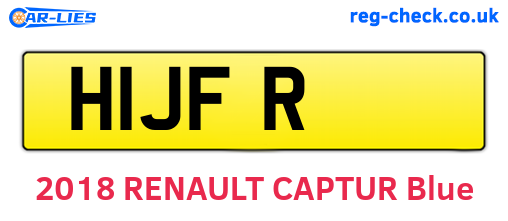 H1JFR are the vehicle registration plates.
