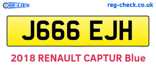 J666EJH are the vehicle registration plates.