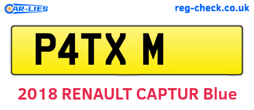 P4TXM are the vehicle registration plates.