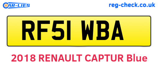 RF51WBA are the vehicle registration plates.
