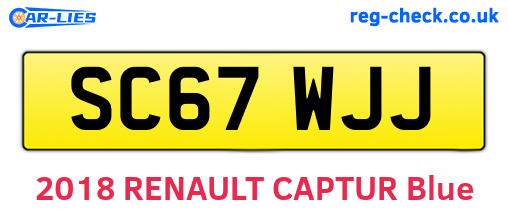 SC67WJJ are the vehicle registration plates.