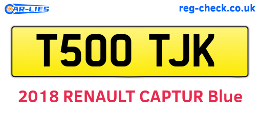T500TJK are the vehicle registration plates.