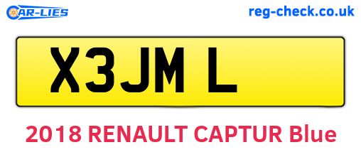 X3JML are the vehicle registration plates.