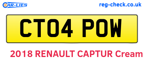 CT04POW are the vehicle registration plates.