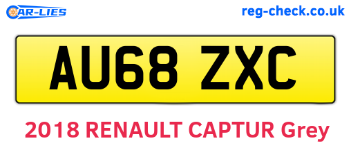 AU68ZXC are the vehicle registration plates.