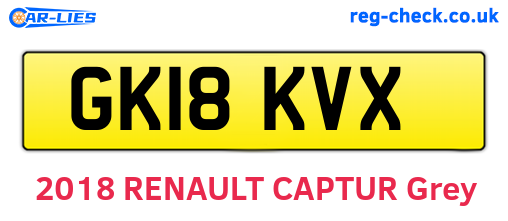 GK18KVX are the vehicle registration plates.