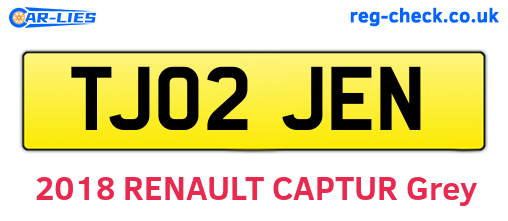 TJ02JEN are the vehicle registration plates.