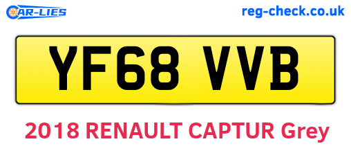 YF68VVB are the vehicle registration plates.