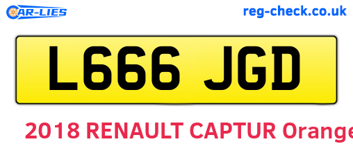 L666JGD are the vehicle registration plates.