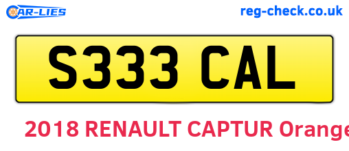 S333CAL are the vehicle registration plates.