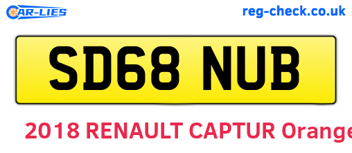 SD68NUB are the vehicle registration plates.