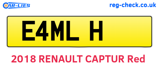 E4MLH are the vehicle registration plates.