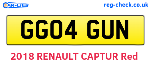 GG04GUN are the vehicle registration plates.