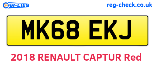 MK68EKJ are the vehicle registration plates.