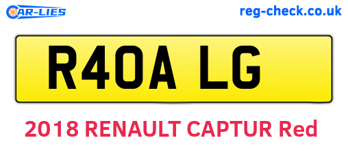 R40ALG are the vehicle registration plates.
