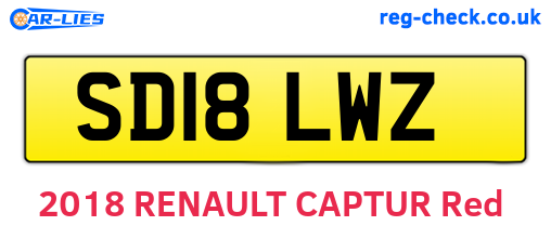 SD18LWZ are the vehicle registration plates.