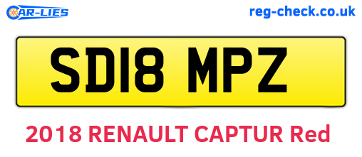 SD18MPZ are the vehicle registration plates.