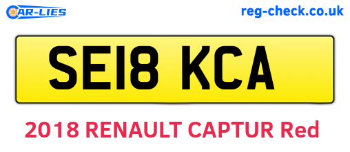 SE18KCA are the vehicle registration plates.