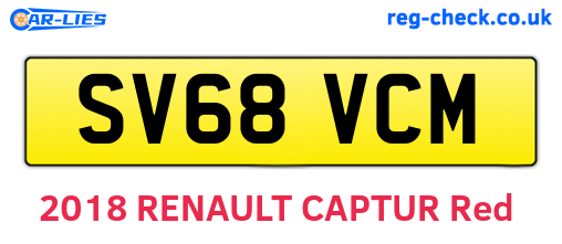 SV68VCM are the vehicle registration plates.