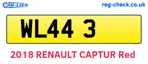WL443 are the vehicle registration plates.