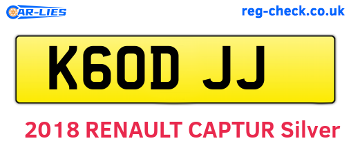 K60DJJ are the vehicle registration plates.