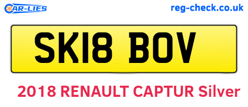 SK18BOV are the vehicle registration plates.