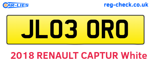 JL03ORO are the vehicle registration plates.