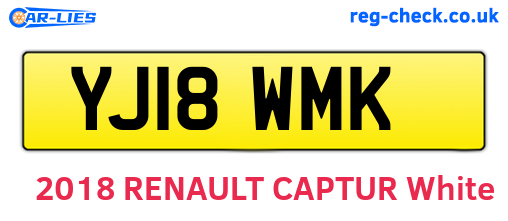 YJ18WMK are the vehicle registration plates.