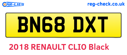 BN68DXT are the vehicle registration plates.