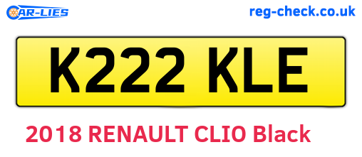 K222KLE are the vehicle registration plates.