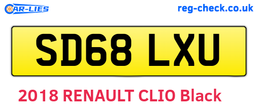 SD68LXU are the vehicle registration plates.