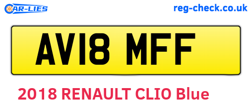 AV18MFF are the vehicle registration plates.