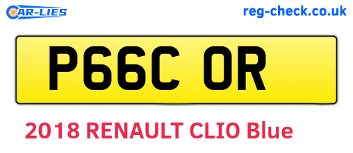 P66COR are the vehicle registration plates.