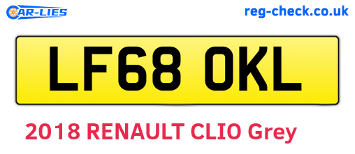 LF68OKL are the vehicle registration plates.