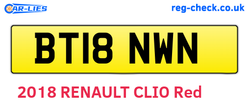 BT18NWN are the vehicle registration plates.