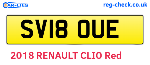 SV18OUE are the vehicle registration plates.