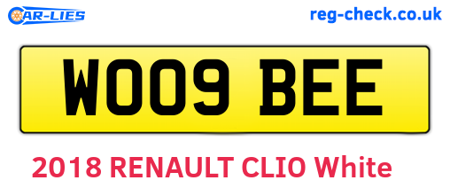 WO09BEE are the vehicle registration plates.